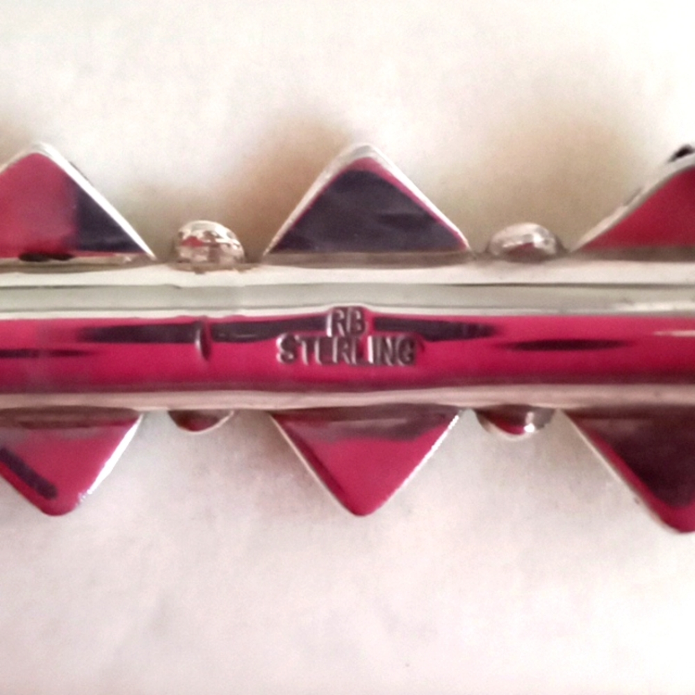 TURQUOISE AND STERLING SILVER BRACELET - Picture 6 of 6